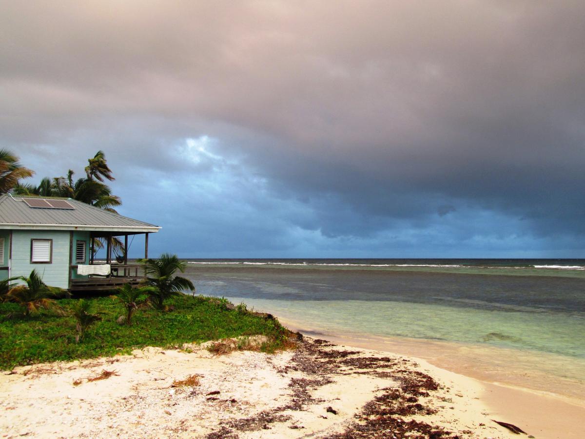 Carrie Bow Cay station house on beach