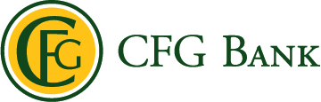 Yellow and green circular logo for CFG Bank