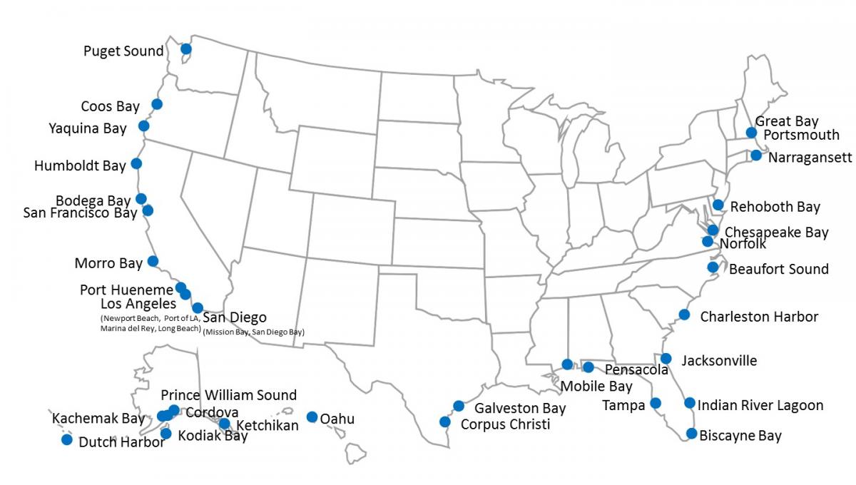 A map of the fouling sites