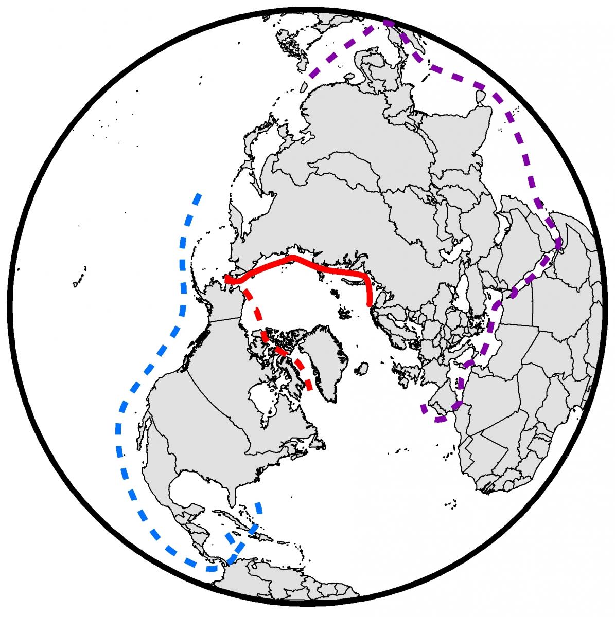 Graphic showing new shipping routes