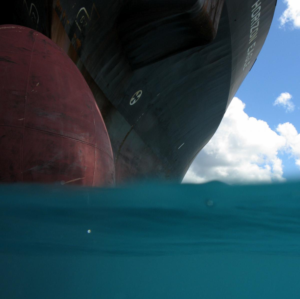 A diver's view of a ship