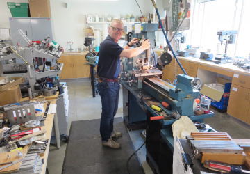 volunteer using machinery