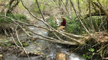 Measuring gas fluxes from Gibson Jack Creek, Idaho