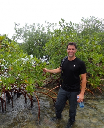 John Parker collecting mangroves in Panama